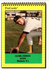 1991 ProCards Glenn Osinski #3098 Modesto A's