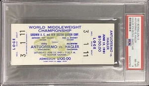 Marvin Hagler vs Vito Antuofermo Fight Ticket Stub 6/13/81 White PSA/DNA NM-MT 8 - Picture 1 of 2