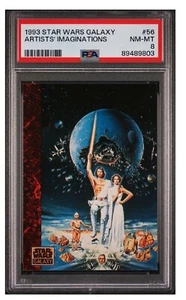 1993 Topps Star Wars Galaxy Series 1 #56 Luke Leia Artists’ Imaginations PSA 8 - Picture 1 of 2