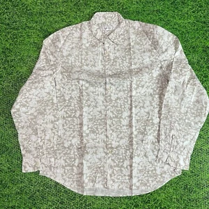 STEVEN ALAN White Beige Floral Print Button Up Long Sleeve Shirt - Large 22x30 - Picture 1 of 6