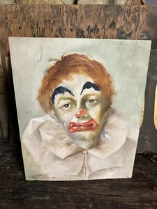 Vintage 60’s 70’s artist E Thomas “Clown” PAINTING circus carnival comedy - Picture 1 of 6
