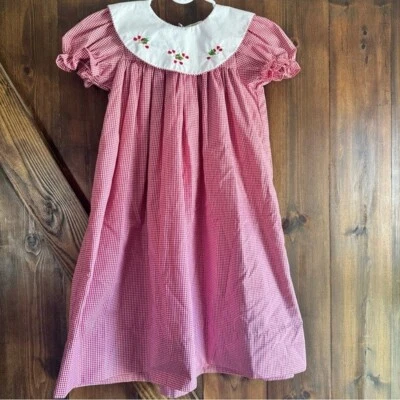 Smocked Rosalina Collection Christmas smocked Dress Girls Size 4 - Image 1 of 4