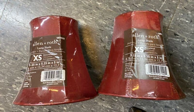 2 NEW Allen and Roth Extra Small Burgundy Lamp Shade, 3.25"x 5.25"x 5" - Image 1 of 4