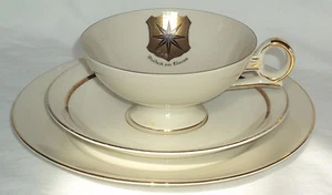 Antik Kunst Kronach Creme 3 Stück Porzellan Bavaria Teetasse Untertasse & Teller - Bild 1 von 7