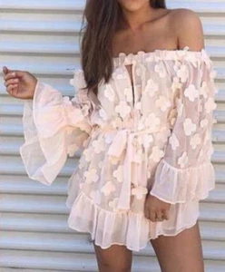 Alice McCall Playsuit AU6/US2 Pastime Paradise Romper Romantic Long Sleeve Pink - Picture 1 of 19