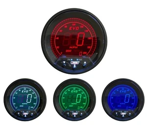 EVO Series 85mm Speedometer w/peak & warn 0-200 mph - Picture 1 of 1