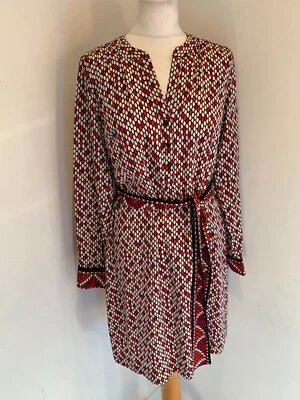 Trina Turk belted tunic dress UK 10 US 6 VGC pattern print silk shift smart - Image 1 of 4