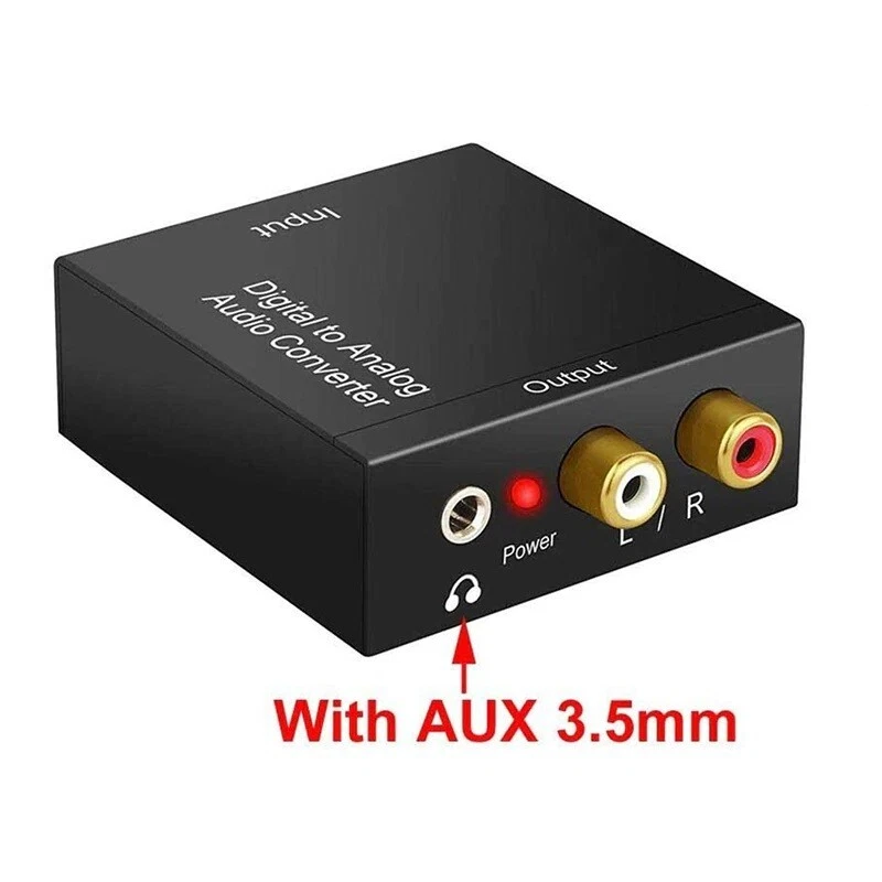 Convertidor de Audio Digital a Analógico (óptico, coaxial a RCA, conector 3.5mm) - Imagen 1 de 4