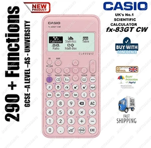 Calculadora científica CASIO FX-83GT CW 290+ funciones - ROSA - Imagen 1 de 7