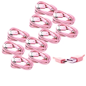 10X 3FT MICRO USB DATA SYNC CHARGER CABLE PINK DROID HTC EVO ONE NEXUS KINDLE - Picture 1 of 1