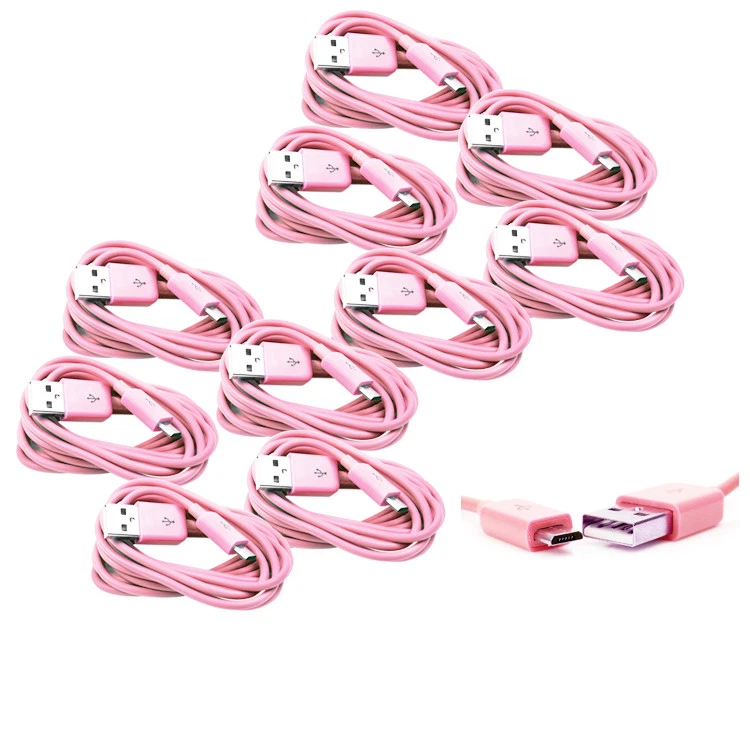 10X 3FT MICRO USB DATA SYNC CHARGER CABLE PINK DROID HTC EVO ONE NEXUS KINDLE - Image 1 of 1