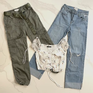 Lot of 3 Abercrombie Kids Girls Clothing, Jeans, Pants & Top Size 13/14 & Small - Picture 1 of 18