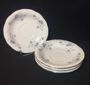 4 Johann Haviland Blue Garland Bavaria Germany Untertassen - Bild 1 von 12