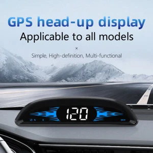 Universal HUD GPS Gauge Head Up Car HD Digital Display Speedometer RPM LED Alarm - Picture 1 of 9