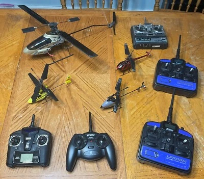 RC HELICOPTER LOT USE/REPAIR  CONTROLLERS = E-FLITE BLADE CP PRO-MCX-PROPEL=USED - Image 1 of 4
