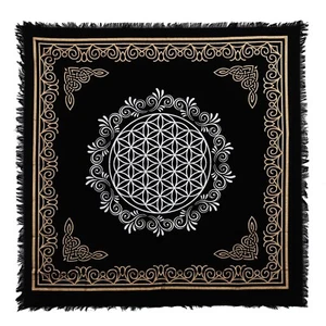 Sacred Table Cloth Flower of Life Alter Cloth Pagan Wicca Spells Square 24" - Picture 1 of 5