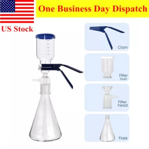 Glass Lab Vacuum Filtration Set 300ml Graduated Funnel + 1000mL Filter Flask - Picture 1 of 12