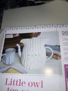 Little Owl Tea Cosy, Cabled Phone Sock, Pretty Pot Cover Knitting Pattern - Picture 1 of 6