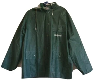 Hodgman PVC Vinilo Capucha Chaqueta de Lluvia Pantalones Conjunto Verde Mediano Impermeable - Imagen 1 de 2