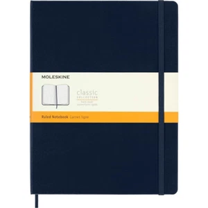 Moleskine Classic Notebook Sapphire Blue X-Large Hardcover Ruled Elastic Closure - Picture 1 of 8