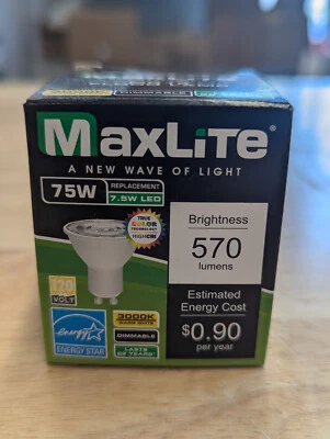 Maxlite 7.5MRGD930FL/JA8/G2 LED MR16 120v GU10 3000k Dimmable 90CRI Lamp 106159 - Image 1 of 4