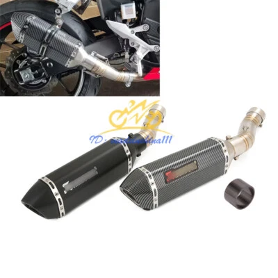 For Honda CBR500R CB500F 2016-2024 51mm Black Muffler Pipe Exhaust Mid Link Pipe - Image 1 of 4