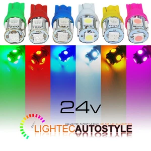 24 VOLT 24V LED 501 T10 W5W HGV TRUCK LORRY SIDELIGHT MARKER BULBS 6000K CAPLESS - Picture 1 of 1