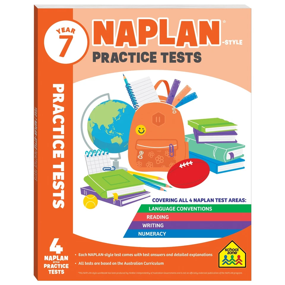 2022 Year 7 Naplan Style Practice Tests Learning Hinkler Book School Zone - Image 1 of 4