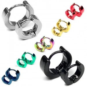1 Pair Folding Creoles Earrings Colorful Mens Women Huggie Hoop - Picture 1 of 8