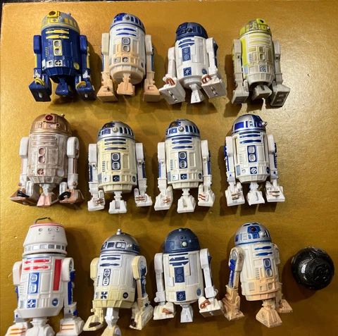 Star Wars 13-pc  astromech droid Lot, 3.75" R2-D2, R5-D4, BB, Other Droid Units Cover