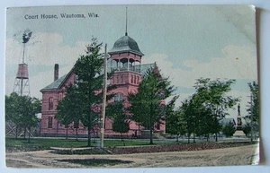 1909 CARTOLINA LA VECCHIA CASA DI CORTE WAUTOMA WISCONSIN #276t - Foto 1 di 2