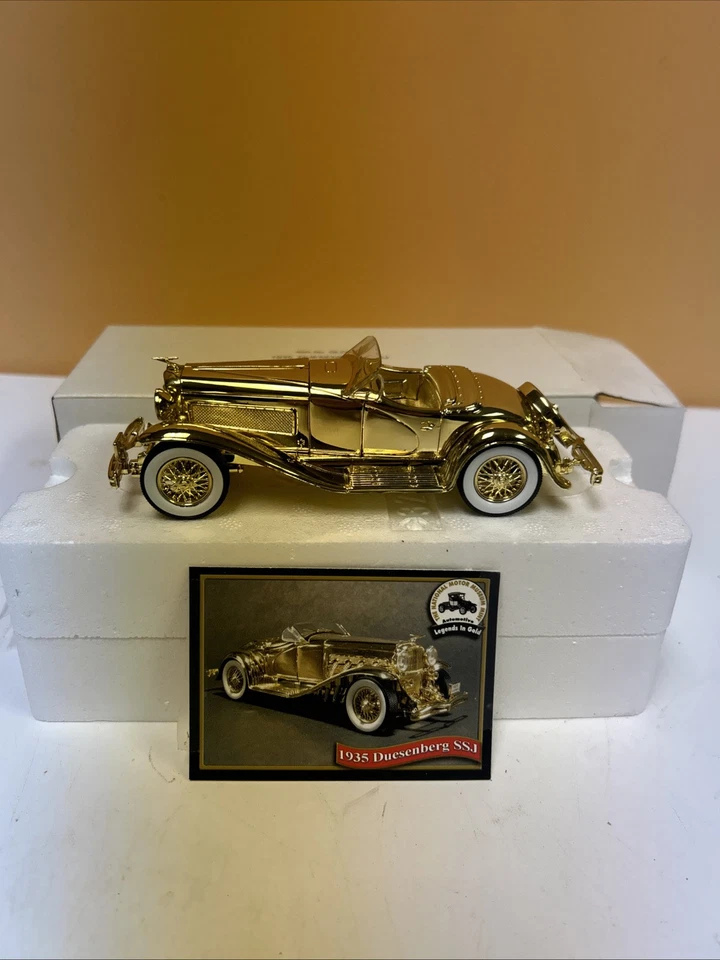 5-1/4" Signature 1935 Duesenberg SSJ Gold Roadster Car 1/32 Scale Convertible - Image 1 of 1