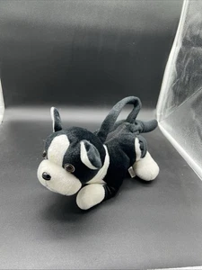 Hund Plüsch schwarz Handtasche Handgelenktasche Reißverschluss gebraucht - Bild 1 von 15