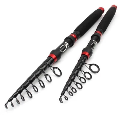 Caña de pescar telescópica de fibra de carbono de 1,8-3,0 m caña de pescar mar agua salada agua dulce nueva Foto 1 de 4