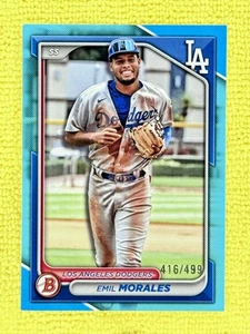 Emil Morales RARO Sky Blue Bowman/499 Los Angeles Dodgers - Imagen 1 de 2