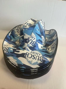 Cappello da cowboy Busch Light birra cartone blu adulto unisex accessorio festa -9 cappelli - Foto 1 di 10