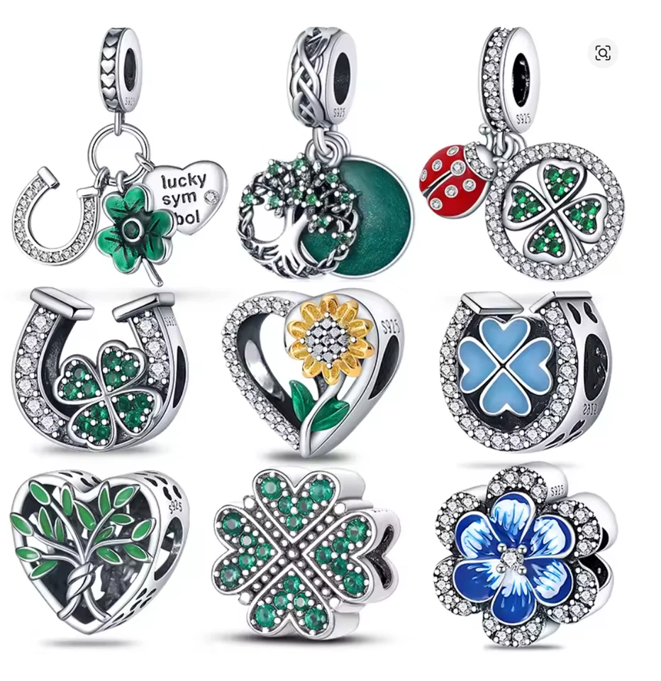 Damen Schmuck Charms Anhänger 925 Silber Geschenk Armband Glück Hoffnung Segen - Bild 1 von 1