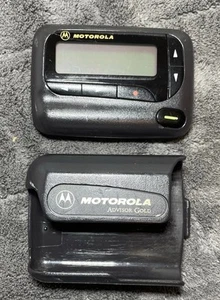 Motorola Advisor Gold Flex Beeper téléavertisseur et clip GTE années 90 noir PageNet D142 - Photo 1/7