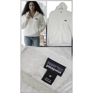 Pullover polar con capucha Patagonia para mujer Los Gatos 1/4 cremallera crema Gorpcore talla mediana - Imagen 1 de 8