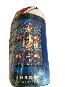 SEGA Sonic Rings Kids Super Soft Throw Blanket 46” X 60” - Picture 1 of 13