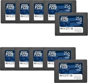 Patriot P220 SATA 3 256 GB SSD 2.5 Inch Internal Solid State Drive – 10 Pack - Afbeelding 1 van 1