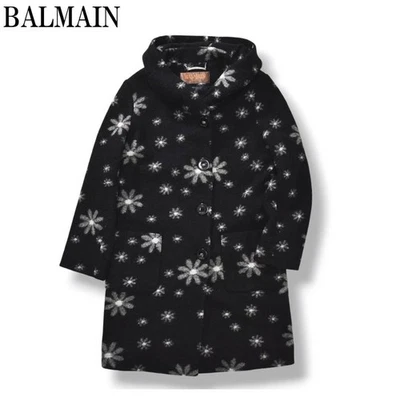 Б/У ПОПУЛЯРНЫЙ И ВЫСОКОГО КАЧЕСТВА BALMAIN С КАПЮШОНОМ ШЕРСТИ ПАЛЬТО, РАЗМЕР M, ЦВЕТОЧНЫЙ ПРИНТ, - Изображение 1 из 4