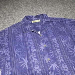 Tommy Bahama Hemd Herren XL Hawaii Blume 100% Seide Schlaufenkragen Strand Camp - Bild 1 von 9