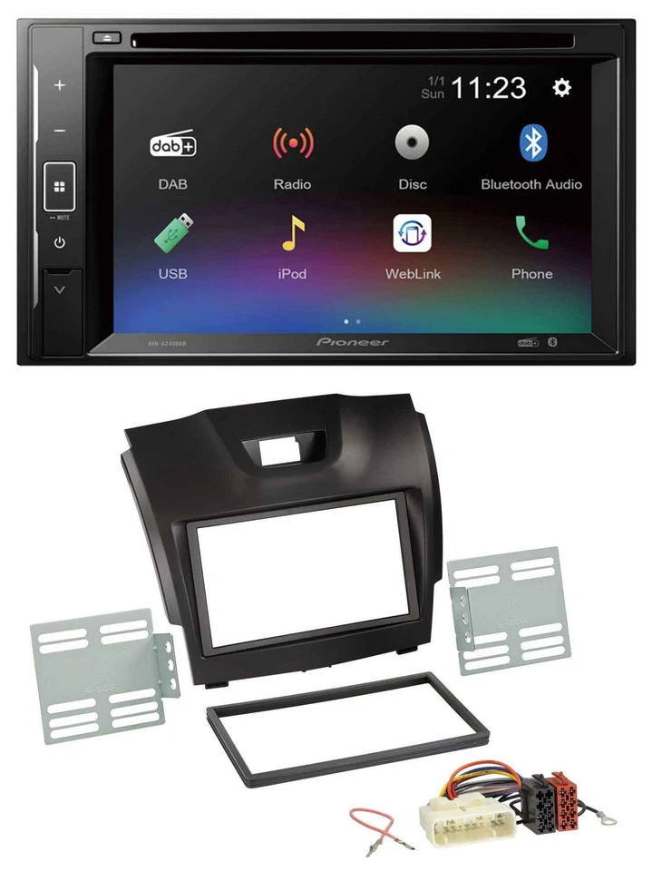 Pioneer Bluetooth MP3 USB 2DIN DAB DVD Autoradio für Isuzu D-Max ab 2012 dunkelg - Bild 1 von 4