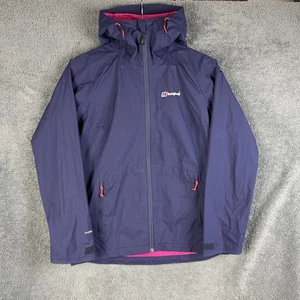 Berghaus Hydro Shell Lightweight Hooded Jacket Womens 10 Navy Walking Hiking - Picture 1 of 14