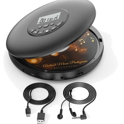 Tragbarer CD Player Mini Musik Player CD-RW Anti-Skip für unterwegs - Bild 1 von 4