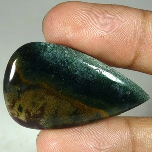 100% Natural Green Blood Stone Pear Cab Loose Gemstones 41.30Cts 24x 41x 05mm - Picture 1 of 3