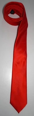 BRIGHT RED SATIN NECKTIE - Image 1 of 2