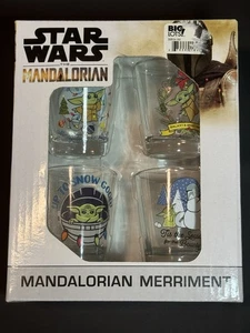 Star Wars Mandalorian Merriment paquete de 4 vasos de chupito navideños Grogu Yoda - Imagen 1 de 8