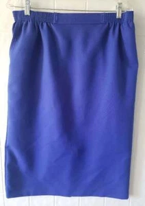 Falda Alfred Dunner para mujer talla 14 lisa azul real hasta la rodilla sin hierro elástica - Imagen 1 de 3